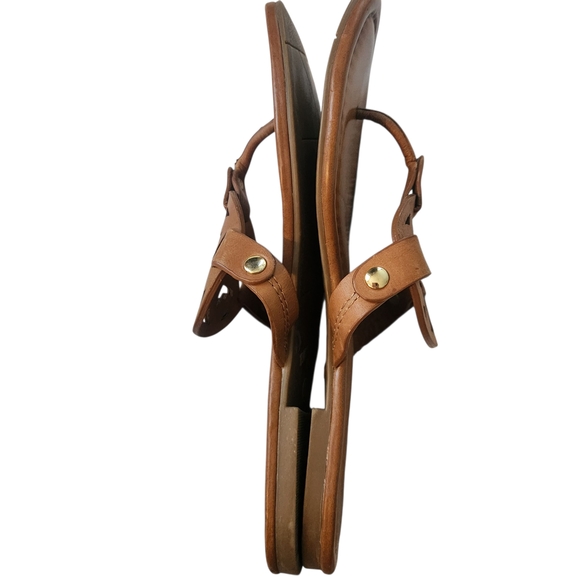 Franco Fortini Brown Leather Sandals with Cut-Out Design Size: 6 - Picture 9 of 11